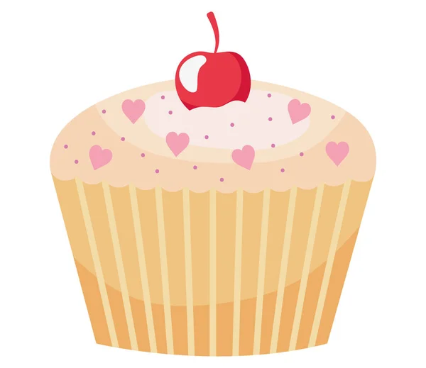Cupcake avec des cœurs — Image vectorielle