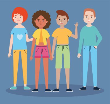 Genç arkadaşlar ayakta