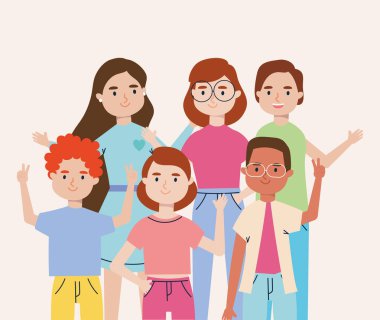 mutlu genç arkadaşlar