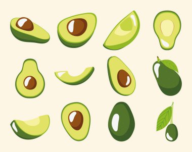 avokado simgesi seti