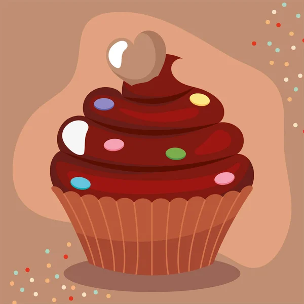 Čokoládové košíčky ilustraceチョコレートのカップケーキのイラスト — ストックベクタ