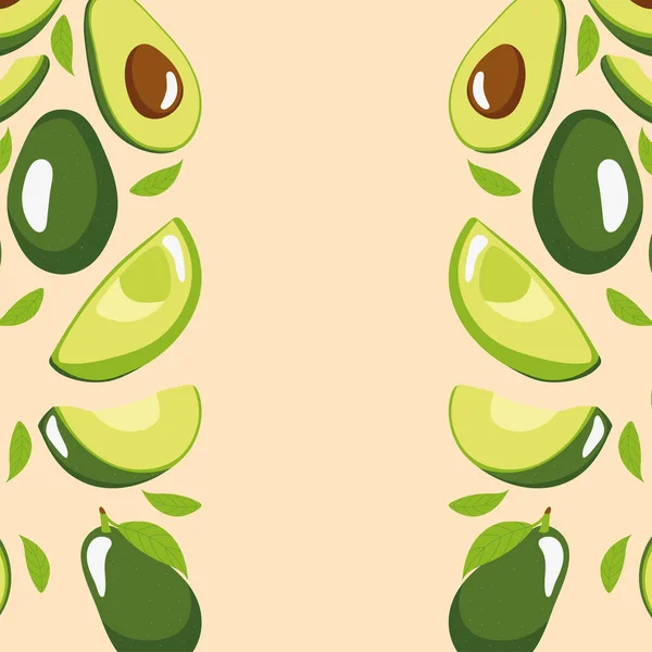 Frutas de aguacates verdes — Archivo Imágenes Vectoriales