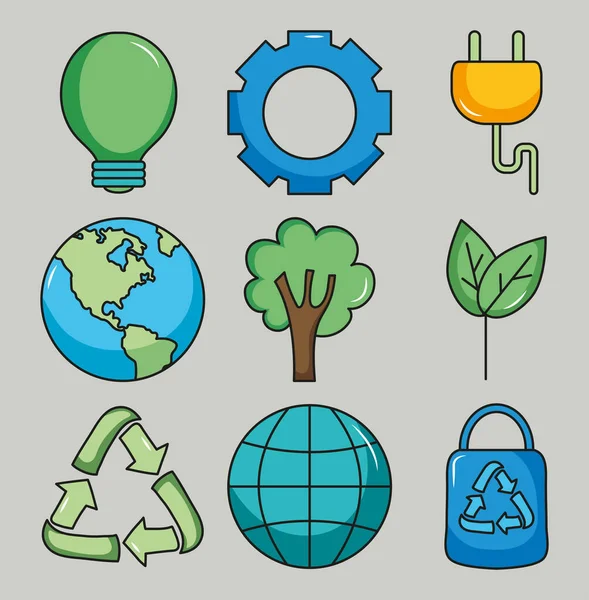 Reihe umweltfreundlicher Symbole — Stockvektor