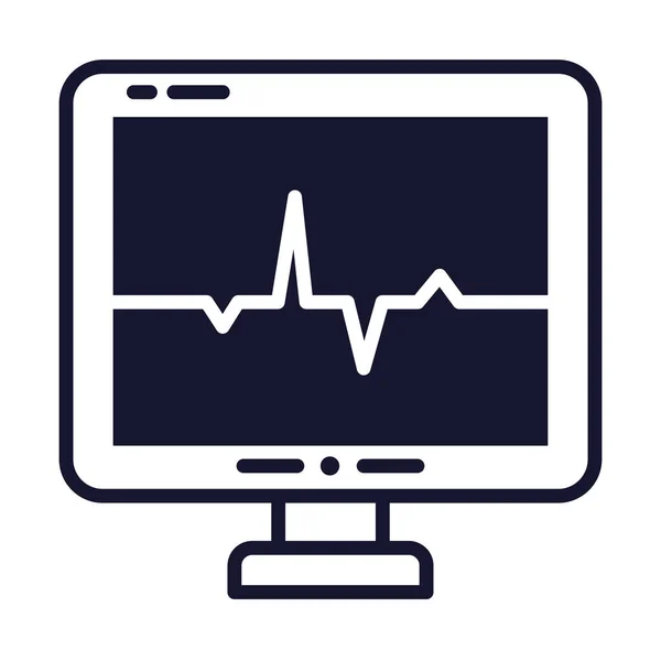 Heartbeat screen icon — Stock Vector