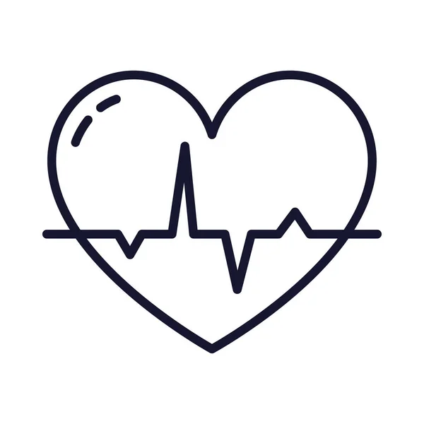 Electrocardiogram heart icon — Vetor de Stock