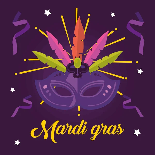 Mardi gras masque affiche — Image vectorielle