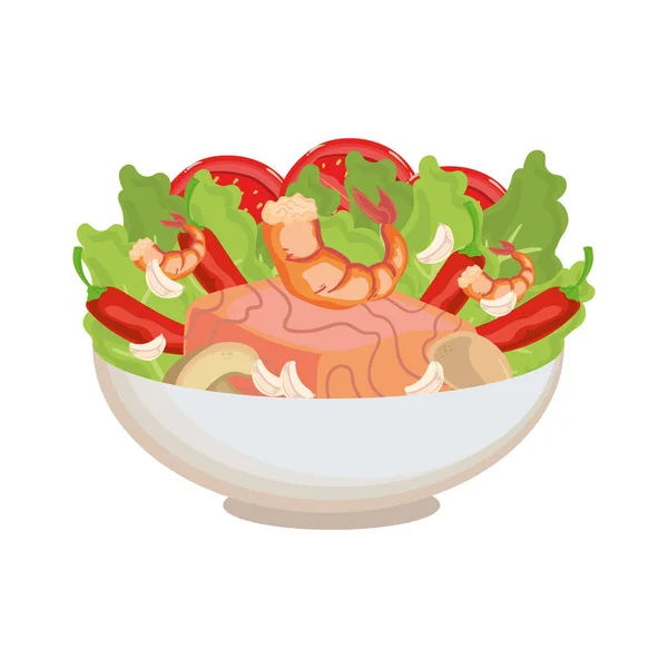 健康食品碗插图 — 图库矢量图片