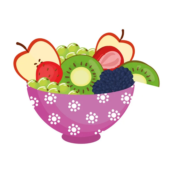Ensalada comida bowl diseño — Archivo Imágenes Vectoriales