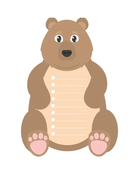 Medvěd s poznámkou — Stockový vektor