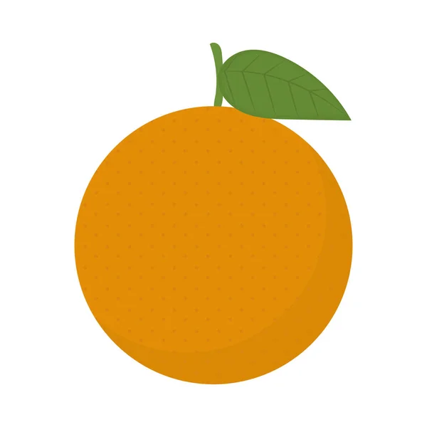 Orange mit Blatt — Stockvektor