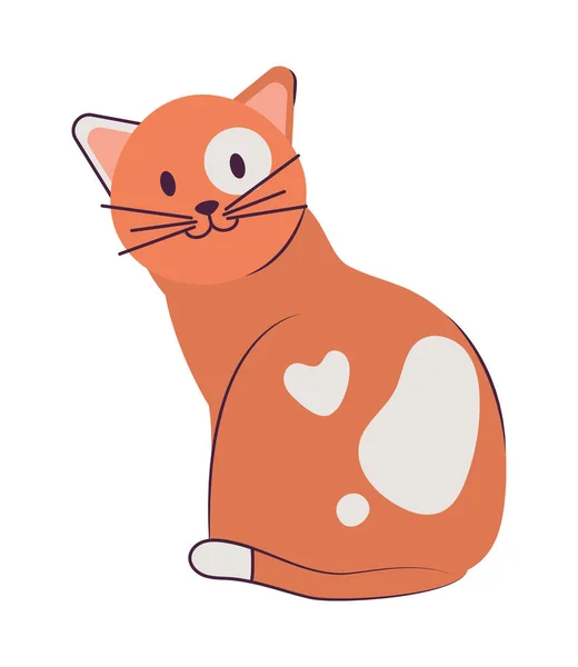 Katze mit Herz — Stockvektor