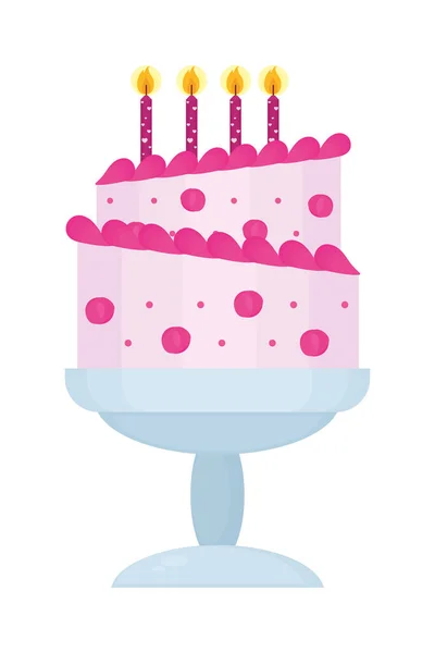 День народження торт ілюстрація — стоковий вектор