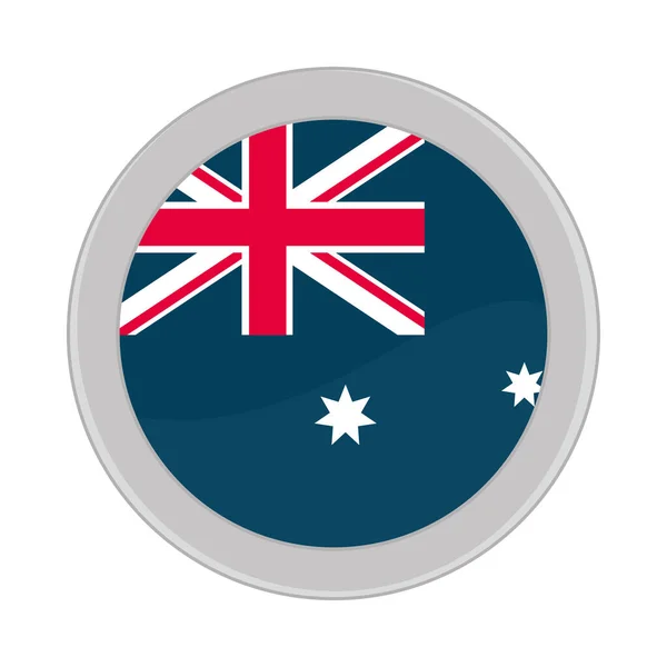 Austrália botão de bandeira — Vetor de Stock