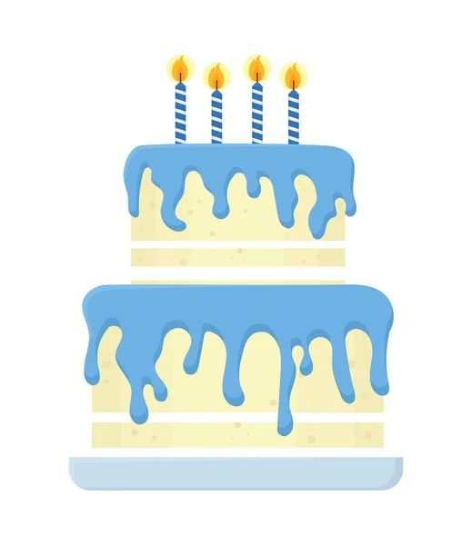 青い誕生日ケーキ — ストックベクタ