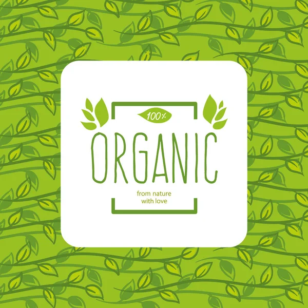 Organic label poster — Stock Vector