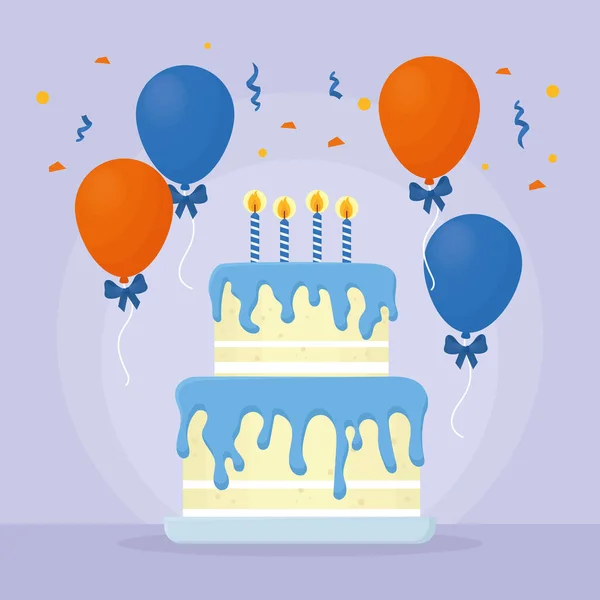 Cartão de bolo de aniversário —  Vetores de Stock