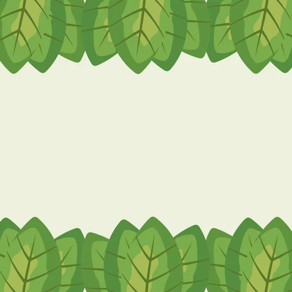 緑の葉のフレームテンプレート — ストックベクタ
