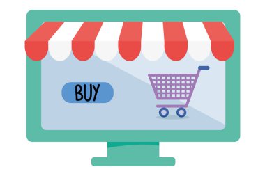 computer and shopping online