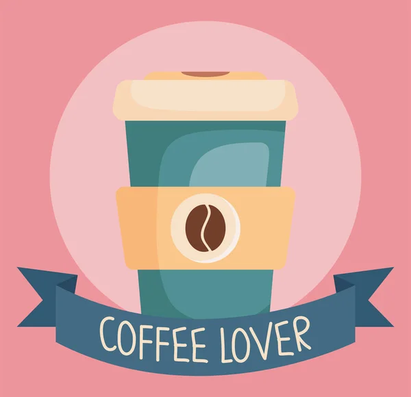 Coffee lover illustration — Vettoriale Stock