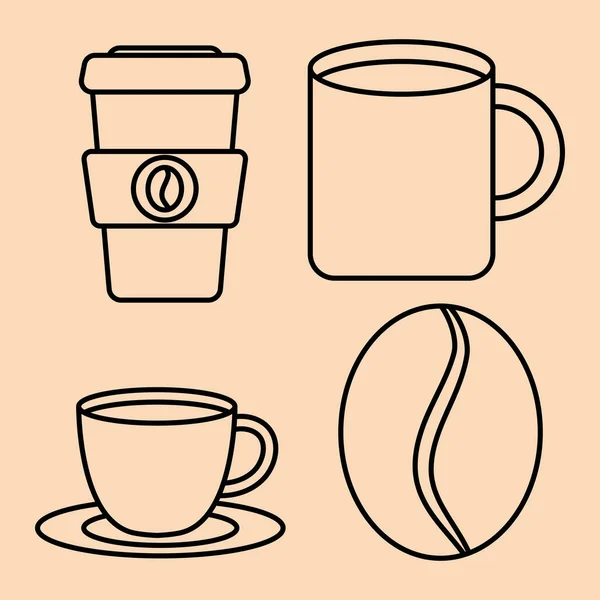 Coffee mugs icon set — Stock Vector