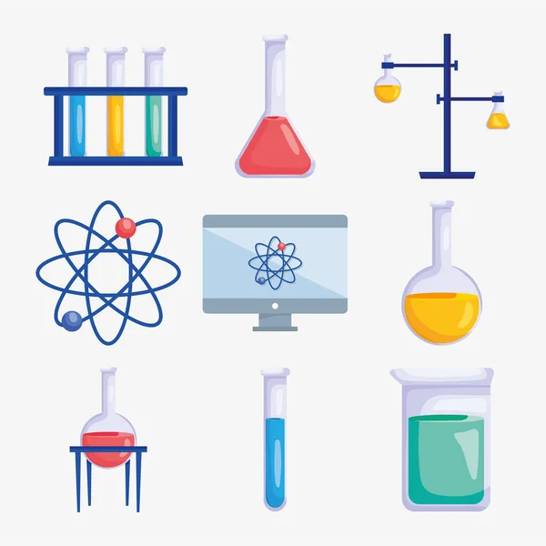 Lab and chemistry set — Stockvector