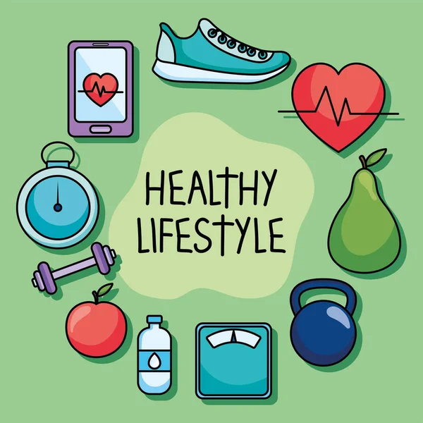 Healthy lifestyle illustration — Stock Vector