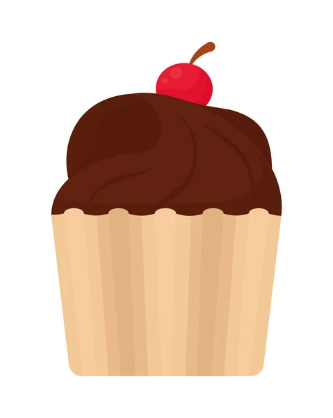 Icône cupcake chocolat — Image vectorielle