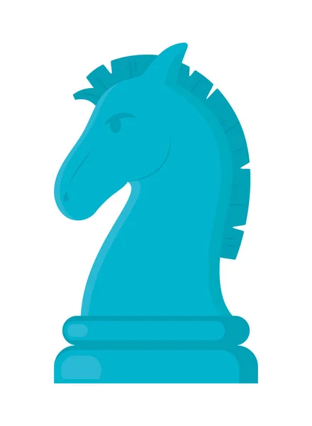 Pièce d'échecs chevalier bleu — Image vectorielle