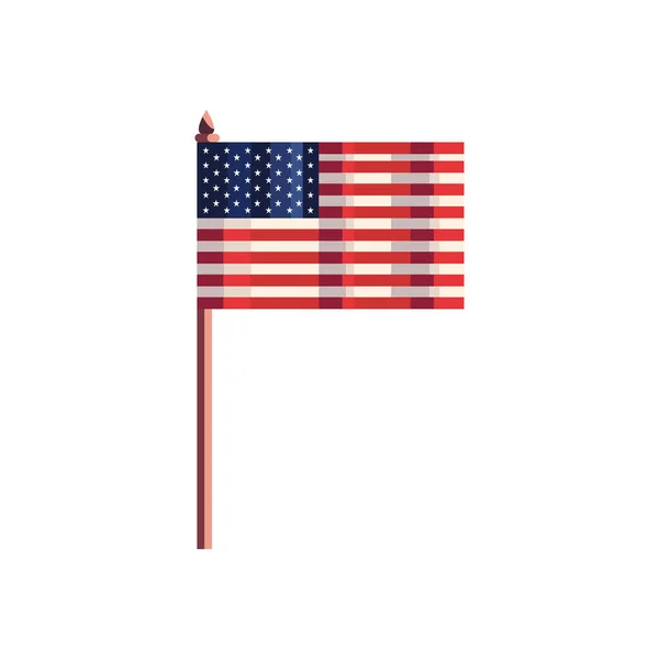 Amerykańska flaga na posterunku — Wektor stockowy
