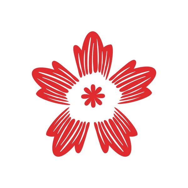 Pequeña flor roja — Vector de stock