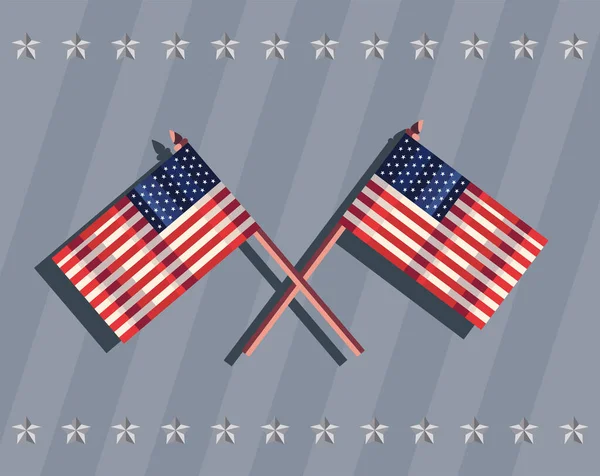 Två amerikanska banderoller — Stock vektor