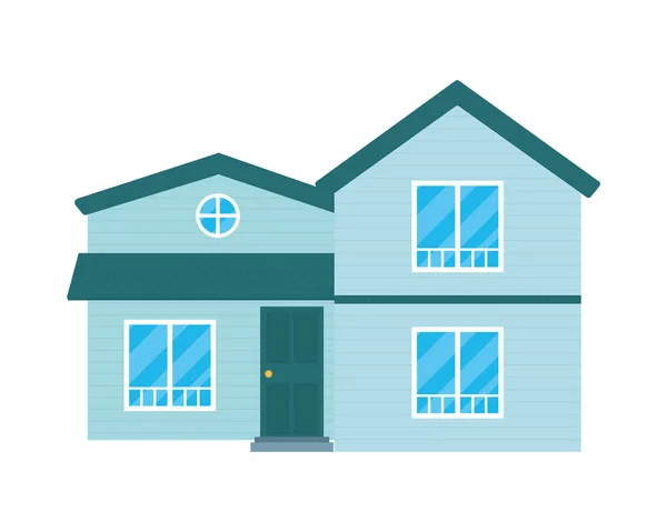 Icono de casa residencial azul — Vector de stock