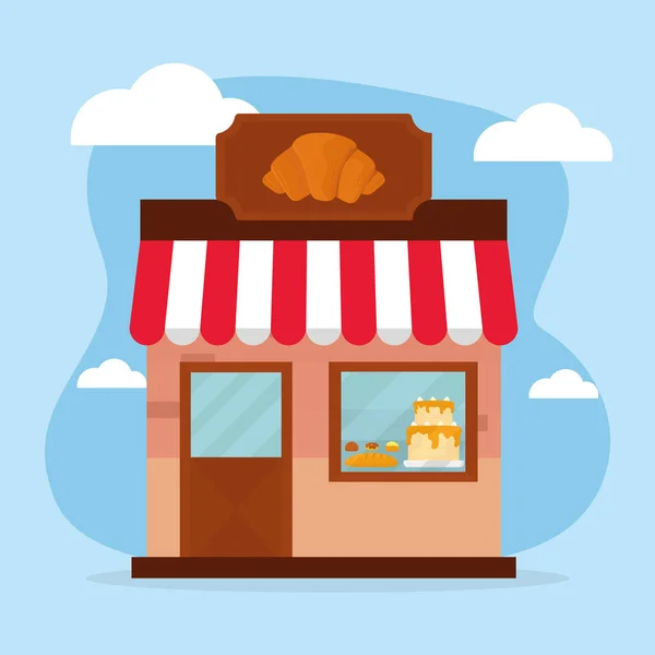 Panadería tienda ilustración — Vector de stock