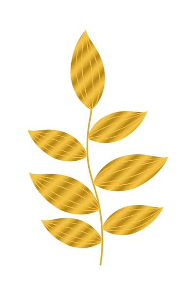Branche dorée avec feuilles — Image vectorielle
