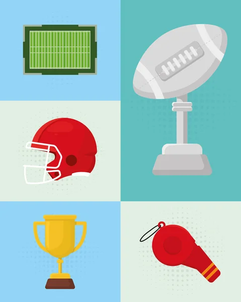 American Football Set — Stockvektor