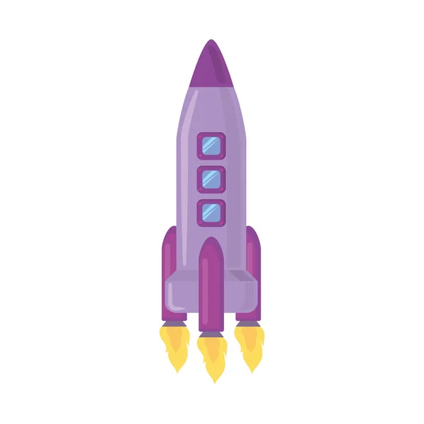 紫色のロケットイラスト — ストックベクタ