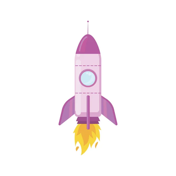 분홍 로켓 삽화 — 스톡 벡터
