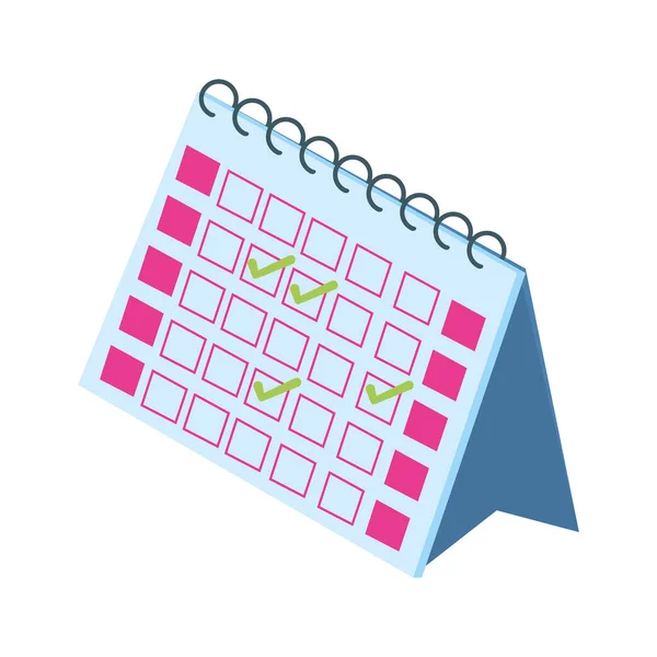 Ilustração calendário azul — Vetor de Stock
