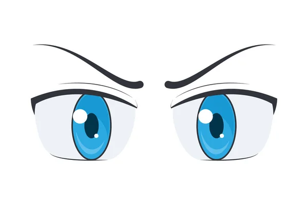 Anime blå ögon — Stock vektor