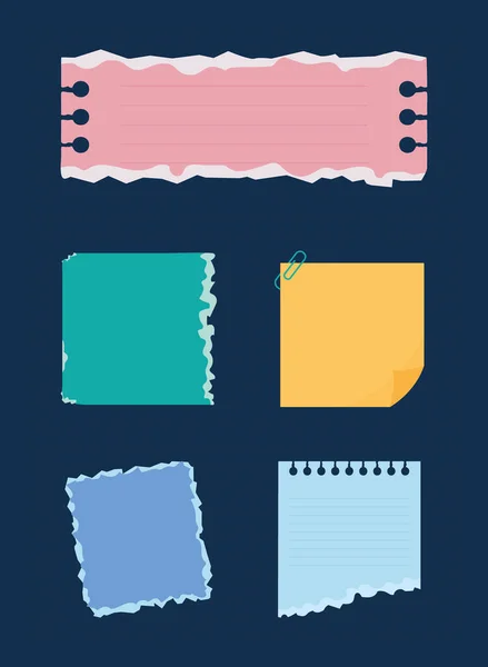 Torn papers set — Stock Vector
