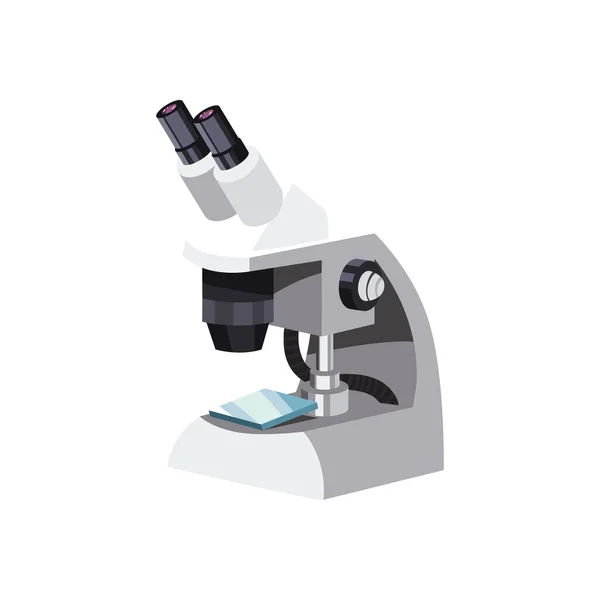 Gray microscope icon — Stock Vector