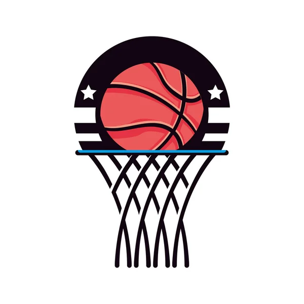 Баскетбольний м'яч емблема — стоковий вектор