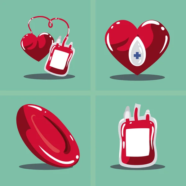 Quatre dons de sang — Image vectorielle