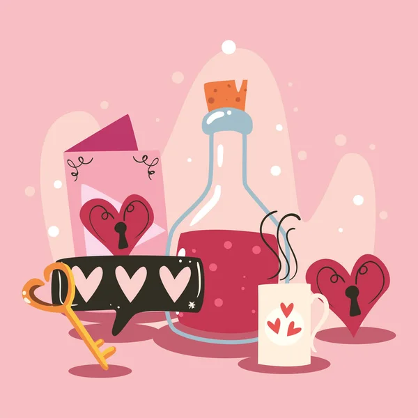 Κάρτα αγάπης doodles — Διανυσματικό Αρχείο
