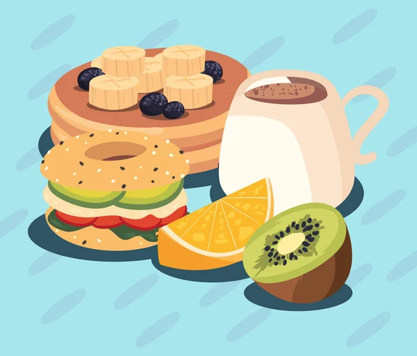 Breakfast snacks card — Stock Vector