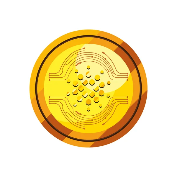Goldene Symbole der Kryptowährung — Stockvektor