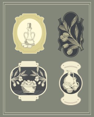 Zeytinli vintange etiketleri