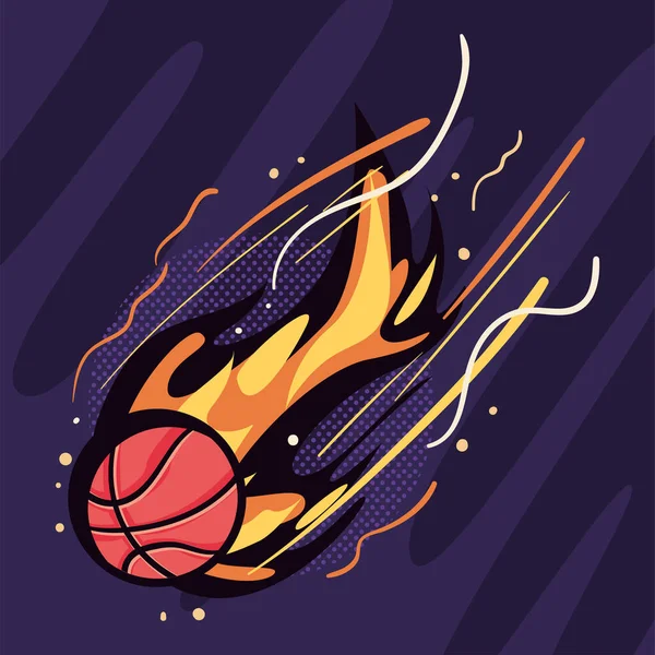 Basketbol topu ateş — Stok Vektör