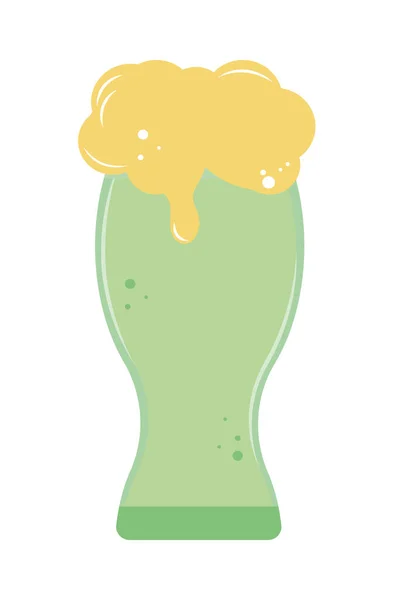 Vaso de cerveza verde — Vector de stock