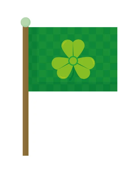 Bandiera con simbolo trifoglio — Vettoriale Stock